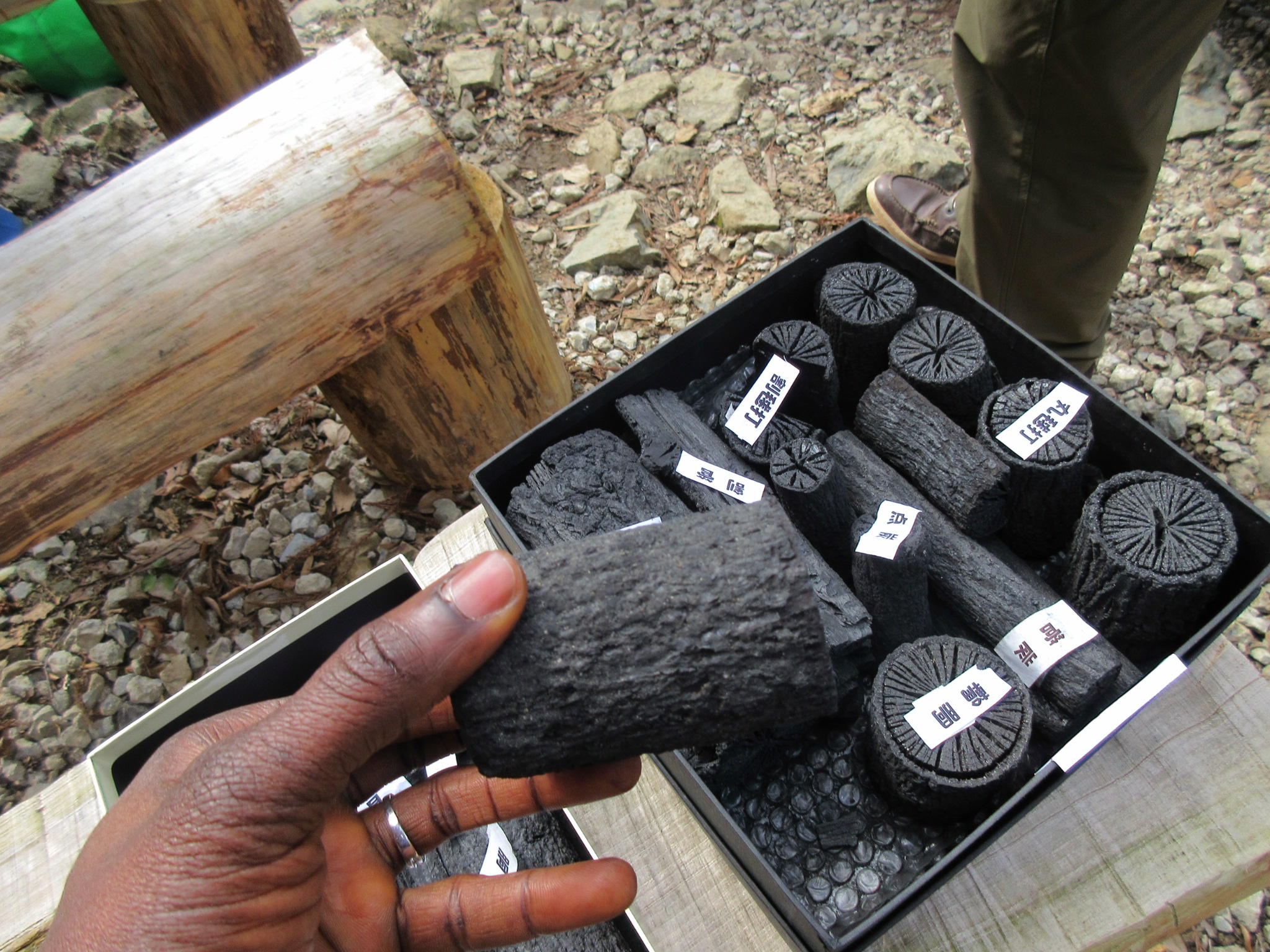 Specially produced charcoal used for traditional Japanese tea ceremony
