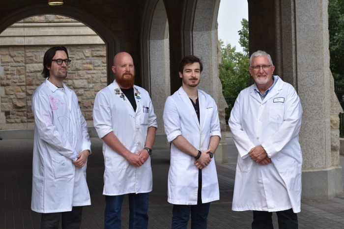 The team (from L-R): Tyler, Justin, Ryan and Dr. Mousseau
