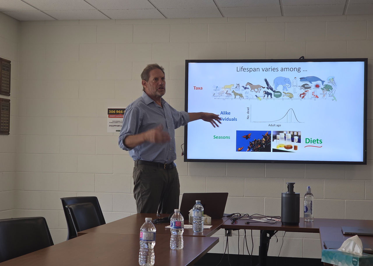 Marc Tatar, Brown University, Rhode Island giving talk about Ageing