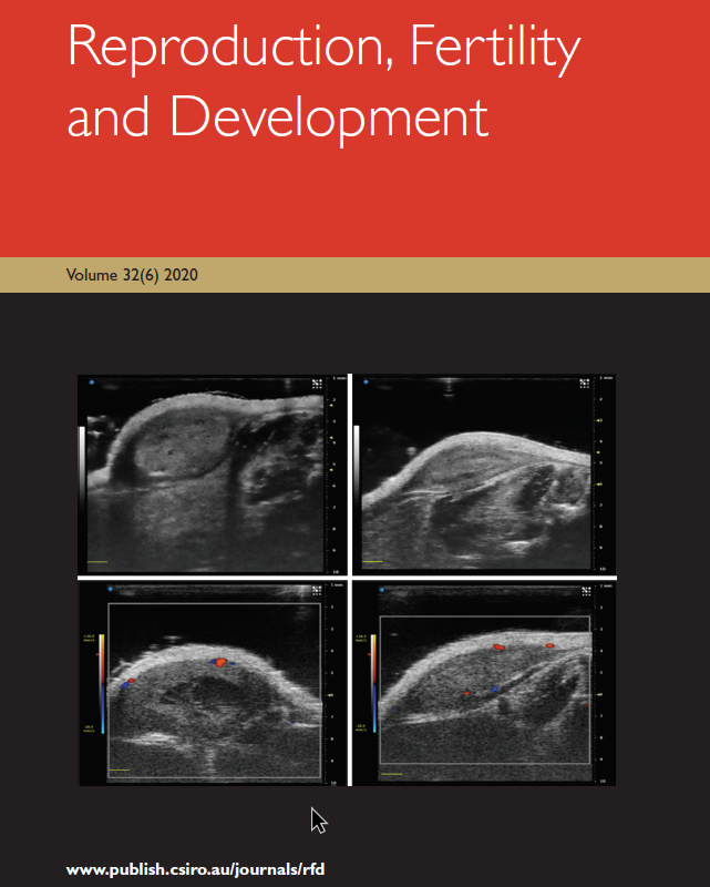 Ultrasound biomicroscopy images by Awang Junaidi featured on the cover of Reproduction, Fertility and Development. 