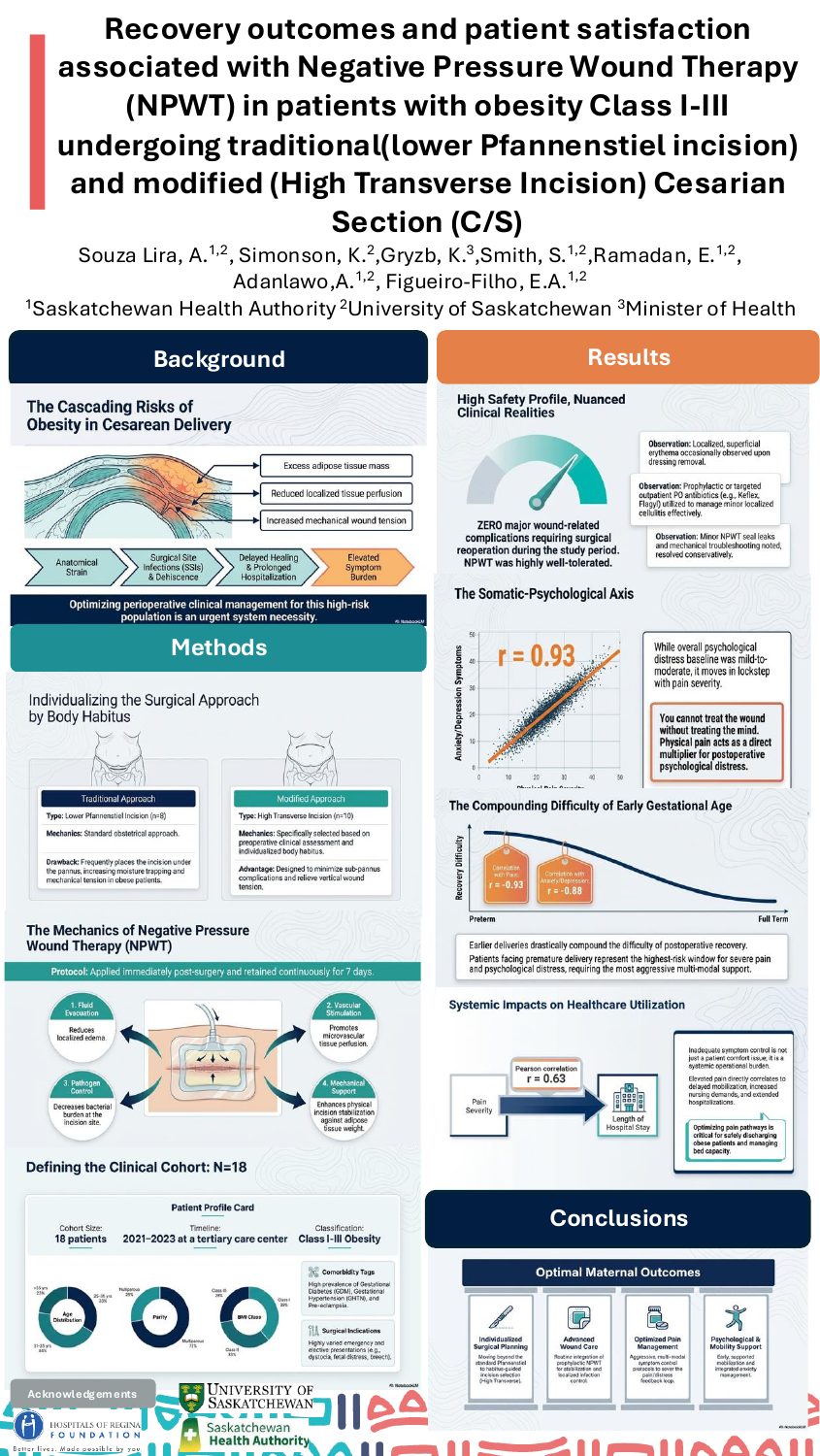 Poster: Recovery outcomes and patient satisfaction associated with Negative Pressure Wound Therapy