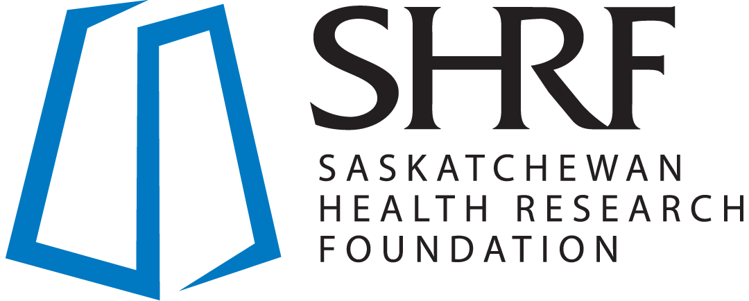 SHRF logo. A stylized blue outline of Saskatchewan to the left of SHRF